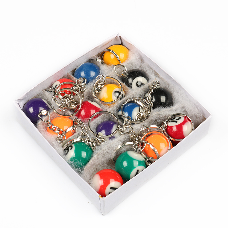 Table ball key chain small pendant 2 5cm table ball black eight-ball key buckle Gift ornament Table ball accessories Supplies