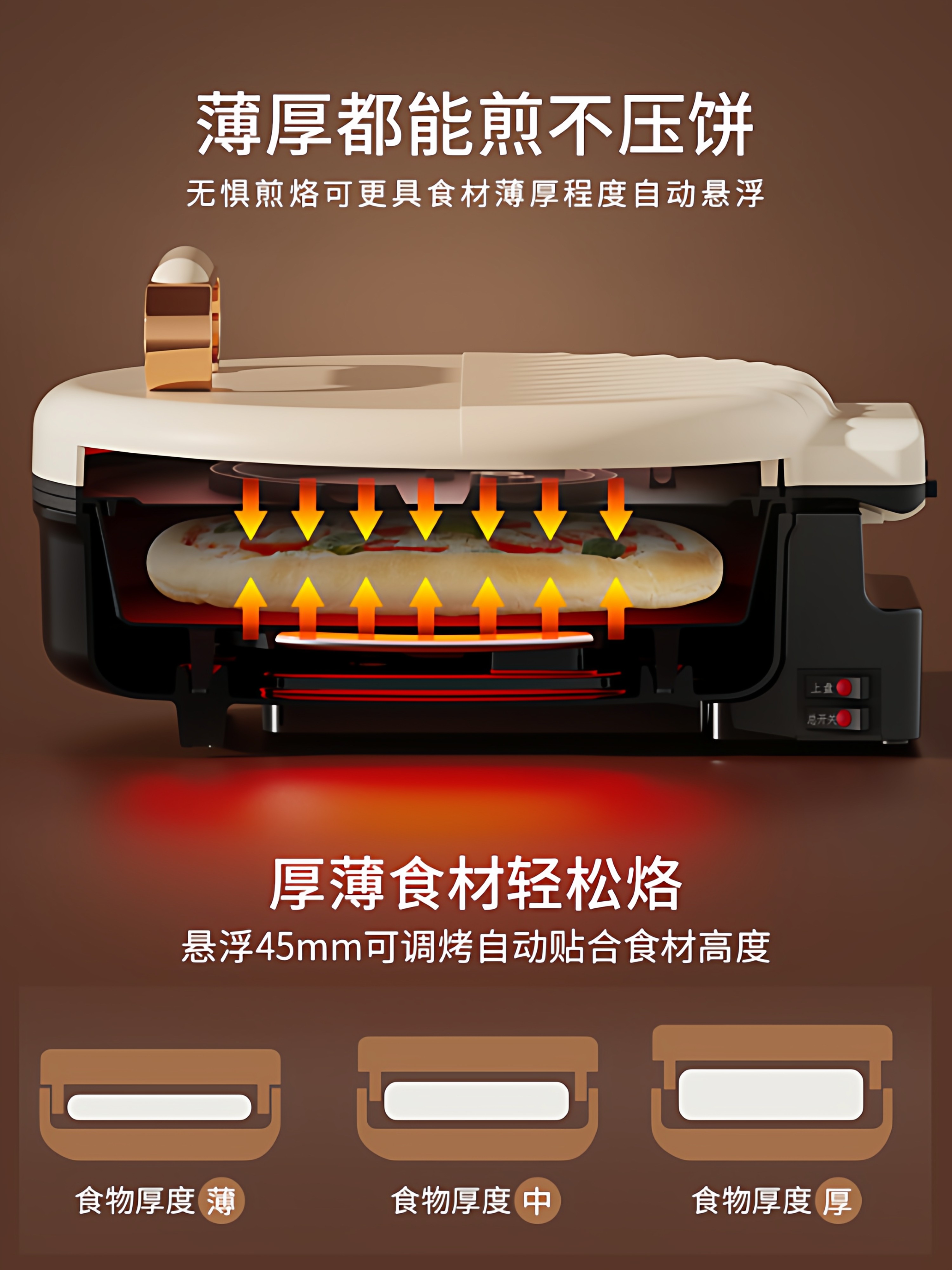 Electric Griddle for Home Use, Double-Sided Heating Pancake Maker, New Model, Deepened and Enlarged, Detachable and Washable, Genuine Product