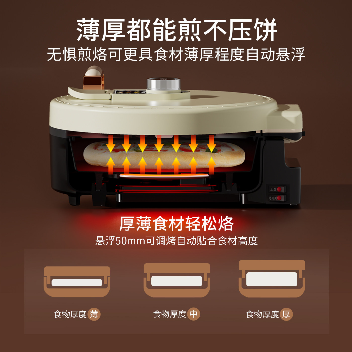 Timed Electric Griddle for Home Use, Double-Sided Heating, Pancake and Crepe Maker, Multifunctional Pancake Pan, Deepened and Enlarged Electric Griddle