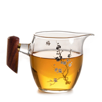 Wood GLASS FAIR CUP TEA LEAKAGE INTEGRATED TEA MACHINE UTILITA DAY STYLE UPSCALE THICKENED HEAT RESISTANT SIDE TREAT SINGLE