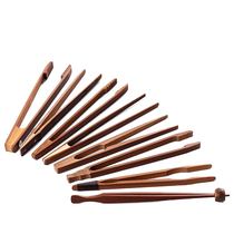  Bamboo tea clip Environmental protection handmade tea clip Solid wood tea ceremony accessories Kung Fu tea cup clip Stainless steel tweezers