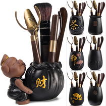 Qigfu Tea Accessories Large Total Tea Aisle Six Gentlemen Tea Tea Tool Suit Tea Cylinder Tea Knife Tea Spoon Tea Clip Tea Brush