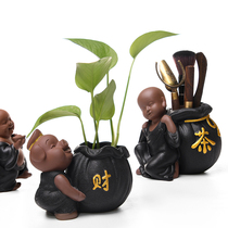 Tea Art Six Single Gentleman Tea Cylinder 6 Single Tea Table Upper Pen Holder Containing Jar Tea Set Accessories Tea Making Tool