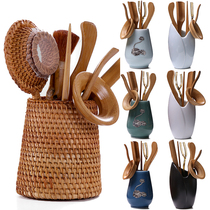  Tea clip set Teacup Tea clip tweezers Tea set Tea ceremony accessories Kung Fu tea six gentlemen combination Solid wood