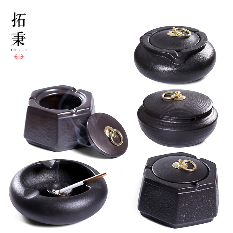 Ashtray Ceramic Creative Personality Fashion Windproof Large Living Room Office Home Central European Trend Ashtray