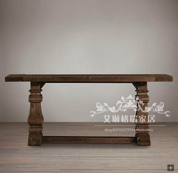 Export American rural solid wooden shutter table retro modern old sofa back some pure wooden table