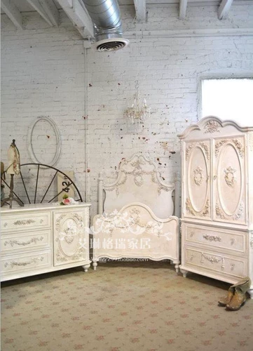 Американская резное сплошное дерево ведро шкаф французский ретро старый спальня однопродуманная шкаф для хранения гостиной, шкаф для еды на крыльце