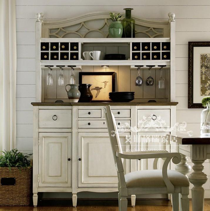 American Countryside Solid Wood Wine Cabinet Tea Water Cabinet Living-room Dining Cabinet Log Wine Cabinet Fields Garden Style Containing Cabinet Innate