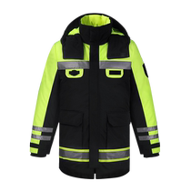 Winter reflective cotton coat traffic waterproof down jacket thickened 3M reflective safety clothing mid-length field cold-proof coat