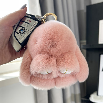 Key chain bag pendant rex rabbit fur doll pendant