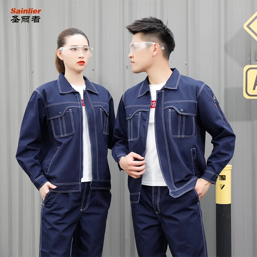 Джинсовый износостойкий комбинезон, осенний лонгслив, увеличенная толщина, защита от ожогов