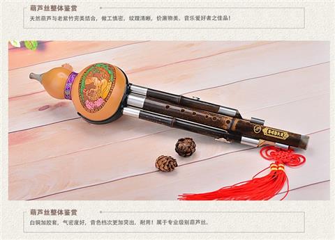 Hulusi Zizhu khóa hoa mận nâng cấp c giai điệu / nhỏ d / A / G / F / thả b giai điệu độc quyền nhạc cụ dân tộc Vân Nam - Nhạc cụ dân tộc sáo mèo kép