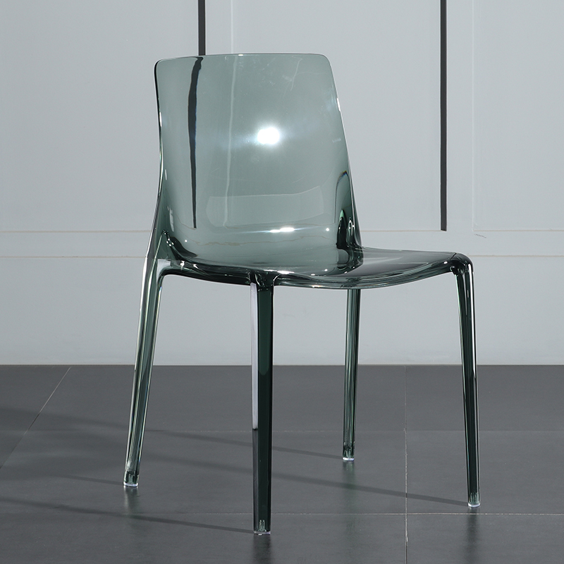 D Transparent Green & Upgrade Luxury & New ProductsNorthern Europe transparent Dining chair Plastic originality Acrylic Crystal chair fashion outdoors backrest Simplicity restaurant Coffee chair
