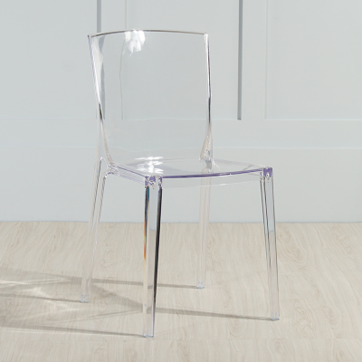B TransparentNorthern Europe transparent Dining chair Plastic originality Acrylic Crystal chair fashion outdoors backrest Simplicity restaurant Coffee chair