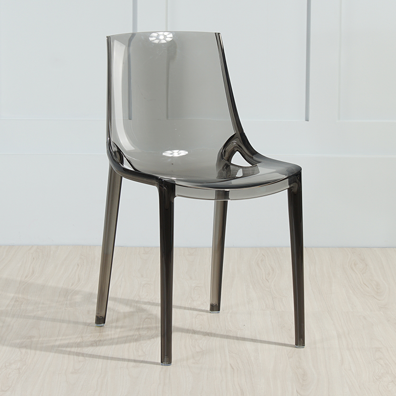 Transparent Smog GreyNorthern Europe transparent Dining chair Plastic originality Acrylic Crystal chair fashion outdoors backrest Simplicity restaurant Coffee chair