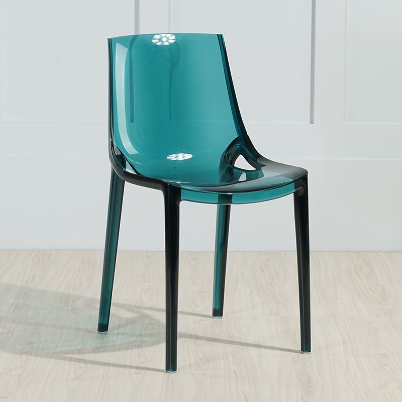 Transparent Glass GreenNorthern Europe transparent Dining chair Plastic originality Acrylic Crystal chair fashion outdoors backrest Simplicity restaurant Coffee chair