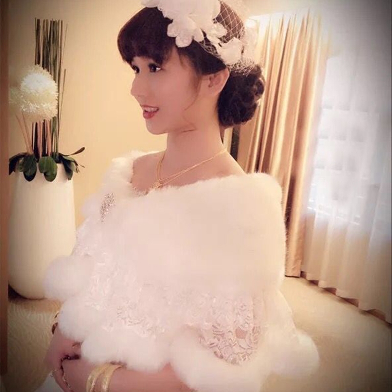 Wedding Shawl, Bridal Gown Cape, Fur Shawl, Cheongsam Outerwear, Fur Autumn and Winter Warm Coat, Thickened Bridesmaid Shawl