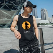 Xu hướng cá tính mùa hè cotton vest nam thủy triều in không tay áo thun thể thao thể thao lỏng vest vest biển - Áo vest cotton