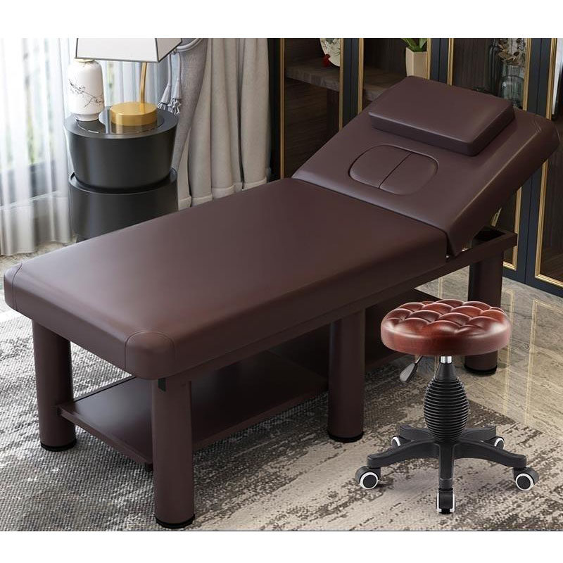 Grain Embroidered Beauty Bed Wellness Room Beauty Institute Special PU Square Trapezoidal Bedside Health Care Room Auscultation Bed Scraping Tattoo