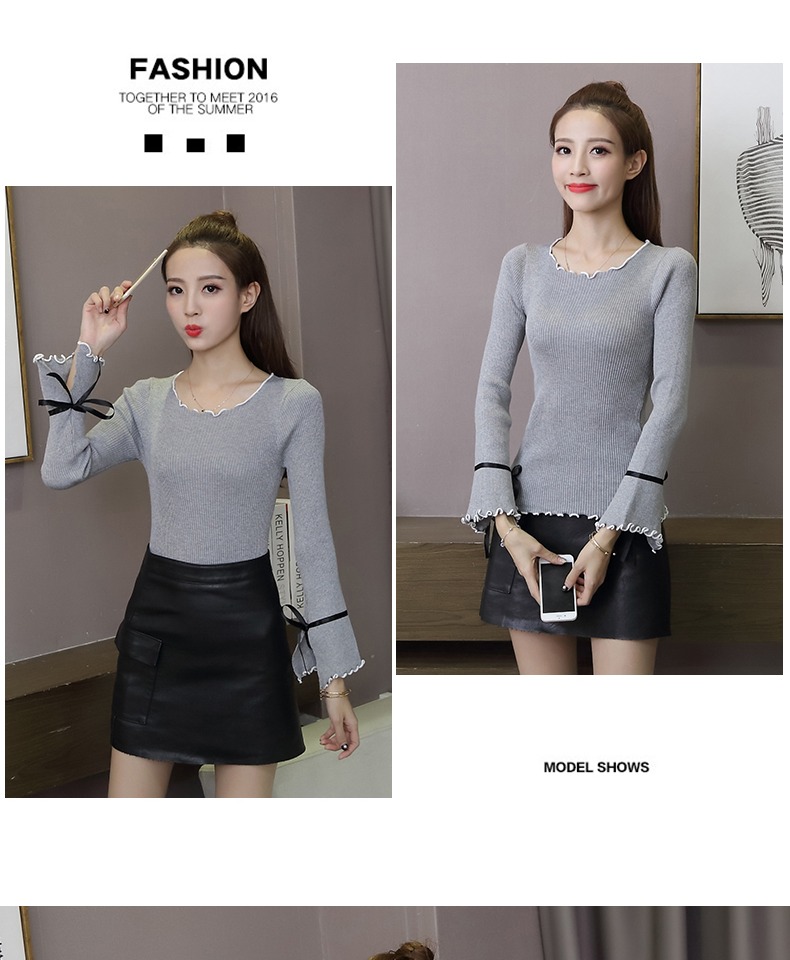Mùa xuân 2019 mới của phụ nữ phiên bản Hàn Quốc của chiếc áo len dài tay tự trồng sừng hoang dã của áo sơ mi cổ tròn cổ áo sơ mi nữ áo len cardigan