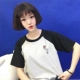Áo thun nữ mùa hè nữ tay ngắn 2019 mới có sọc Hồng Kông hương vị lỏng lẻo của sinh viên Hàn Quốc trên cơ thể quần áo - Áo phông áo phông trắng