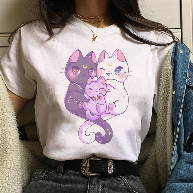 Design And ColorSailor   Moon   Harajuku lovely kawaii solar system Sailor Moon printing female jacket T-shirt ins tide