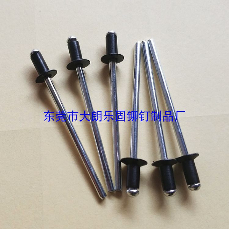 GB12617 Open type countersunk core rivet black aluminum pull nail flat head salad head pull rivet 3.0*6