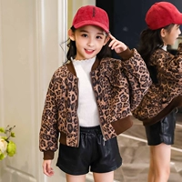 Áo khoác nữ mùa thu đông 2018 trẻ em mới áo khoác da báo ngắn Cô gái phiên bản Hàn Quốc của mùa thu áo thủy triều áo chống nắng cho bé trai