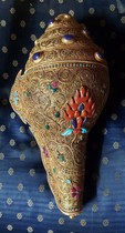 Nepal upscale copper flower silk-to-hand gold handmade inlay craft Instruments For Pint Sea Screw Method Snail Method