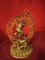 Nepals high-quality gilt copper painted handmade statue of King Yama King Yama height 28cm