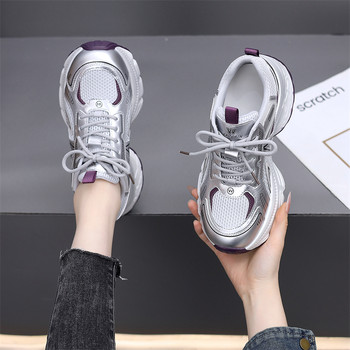 Women's Sneakers 2025 New Autumn and Winter Dad Shoes Women's Lightweight Soft-Soled Running Shoes Fleece-Lined Women's Shoes Thick-Soled Large Size