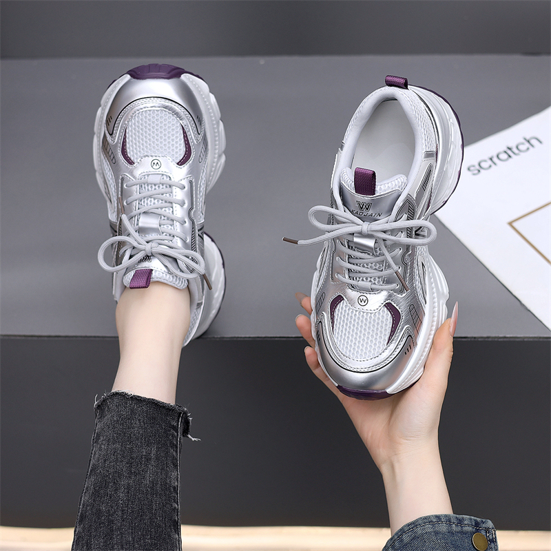 Women's Sneakers 2026 New Style Dad Shoes Women's Lightweight Soft-Soled Running Shoes Spring Women's Shoes Thick-Soled Large Size 42