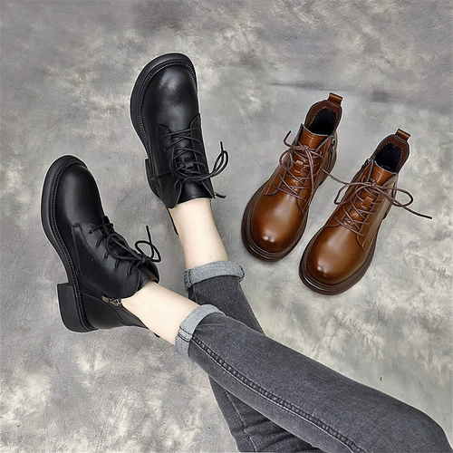 Martens, ботинки для кожаной обуви, обувь в английском стиле, короткие сапоги, из натуральной кожи, 2024 года, в британском стиле, большой размер