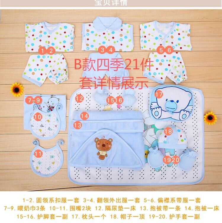 Sơ sinh bộ quà tặng mùa hè cotton mùa xuân và mùa thu nam giới và phụ nữ bé 0-3 tháng quần áo bé nguồn cung cấp spree