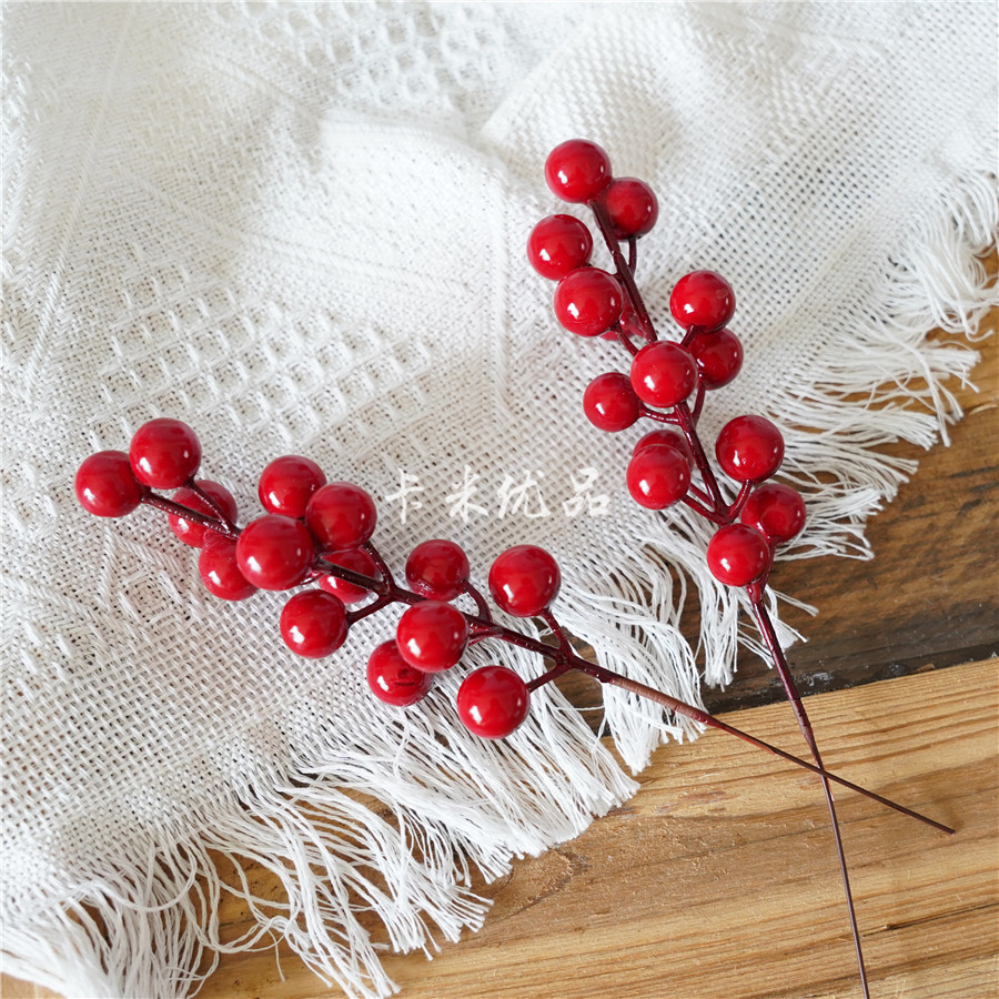Christmas tree garland decoration small red fruit string simulation 14 fork rich fruit lucky fruit berry gift packaging