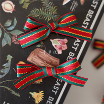 Christmas Decorations Hand Beating Inglén Wind Butterfly Knot Plaid Striped Golden Silk Presents Package Decorated Butterfly Knot