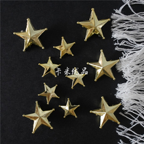Golden stereo pentagram plastic with jack DIY accessories Mini Christmas tree top stars Decorative Accessories Props