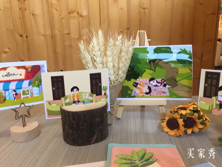 [Kami sản phẩm tuyệt vời] ban đầu tự làm Sen thiệp chủ thẻ số bảng ghi chú thư mục thư mục trang trí bằng gỗ - Trang trí nội thất các đồ trang trí bàn làm việc