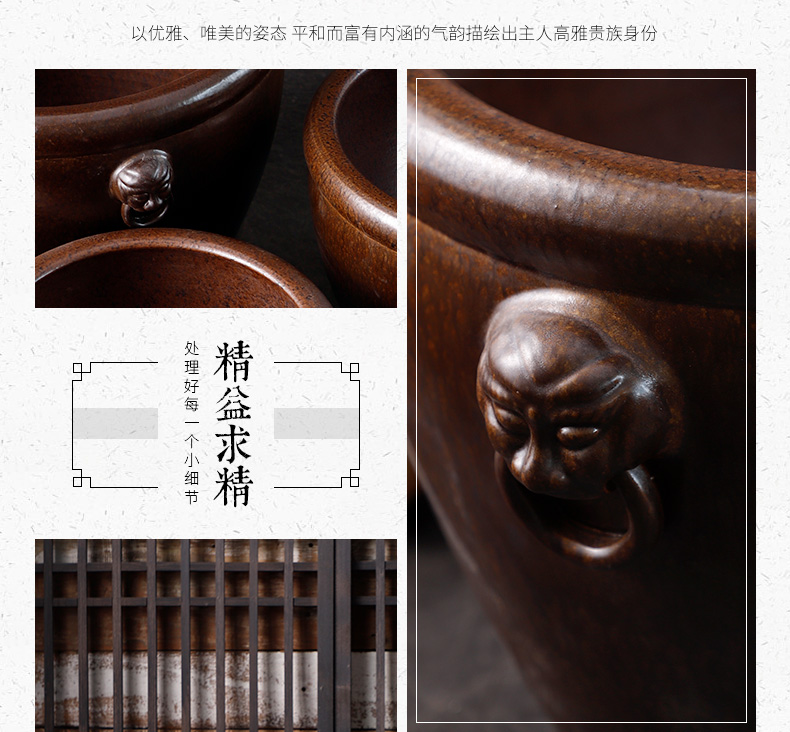 Landing place courtyard garden tank big flowerpot jingdezhen ceramic Chinese mythology VAT aquarium lotus