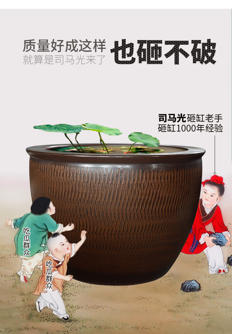 Royal three jingdezhen ceramic mud jump knife carving courtyard tank aquarium hydroponic water lily lotus garden hotel