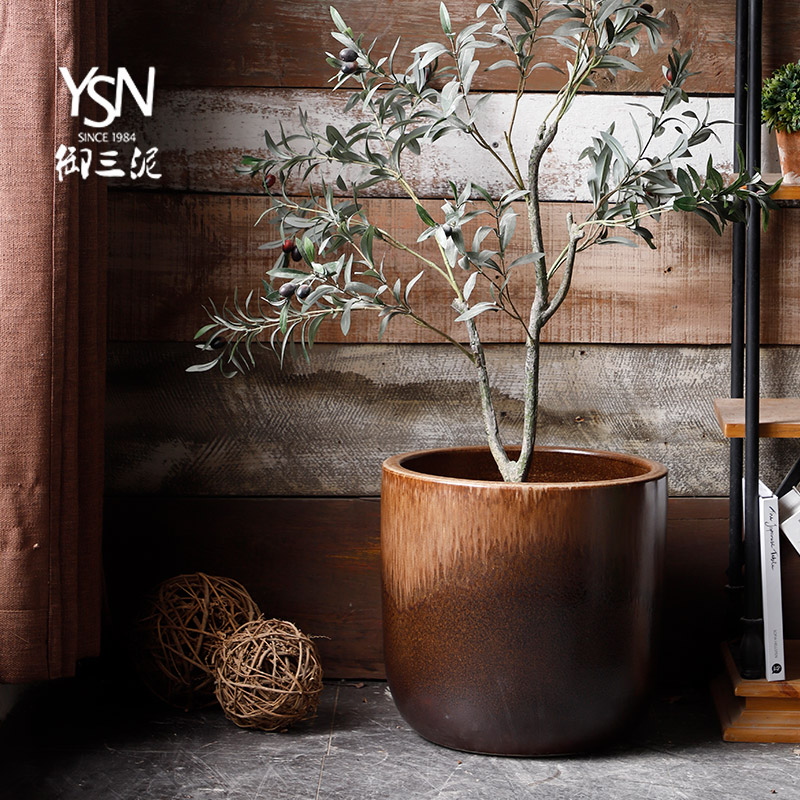Retro ceramic flower pot oversized Nordic contracted home sitting room hydroponic money plant wide expressions using vase combination package mail