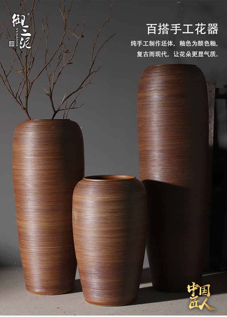 Jingdezhen I and contracted ceramic vases, flower arrangement sitting room place pottery aquarium ceramic cylinder landing large flower pot