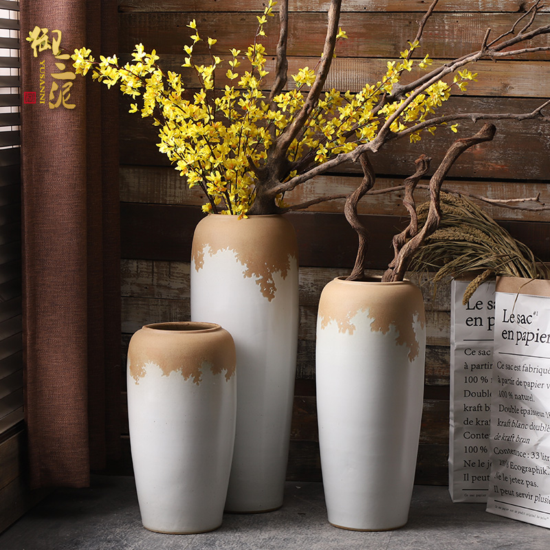 Boreal Europe style floor vase furnishing articles ceramic sitting room of I and contracted flower arranging Chinese style restoring ancient ways simulation flower vase