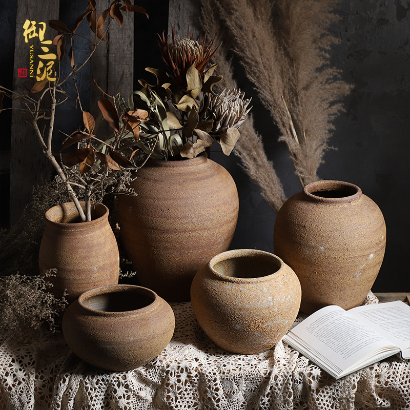 Jingdezhen checking ceramic coarse TaoHua machine dry flower arranging flowers furnishing articles zen tea room vases, ceramic flower pot POTS