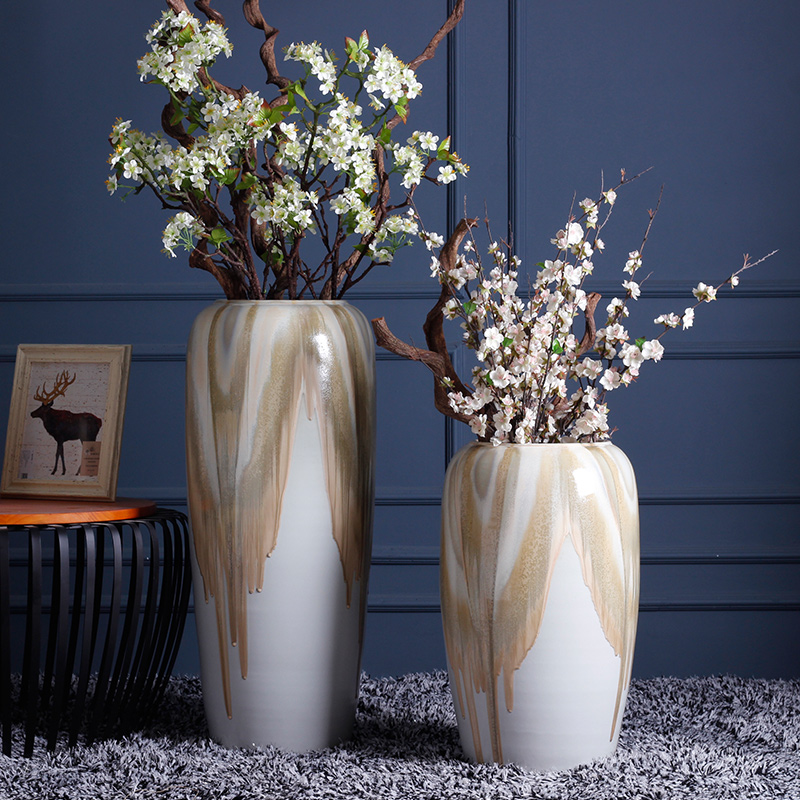 Chinese I and contracted sitting room of large ceramic vase flower arranging place jingdezhen porcelain pot garden decoration