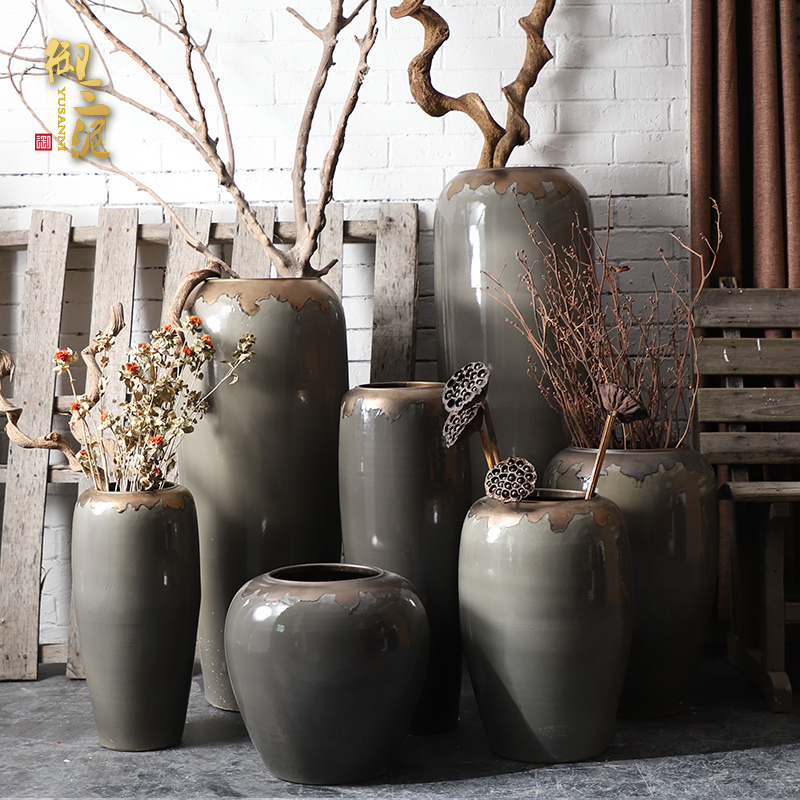 I and contracted large vase furnishing articles sitting room flower arranging jingdezhen ceramic POTS landing European - style villa decoration in gold