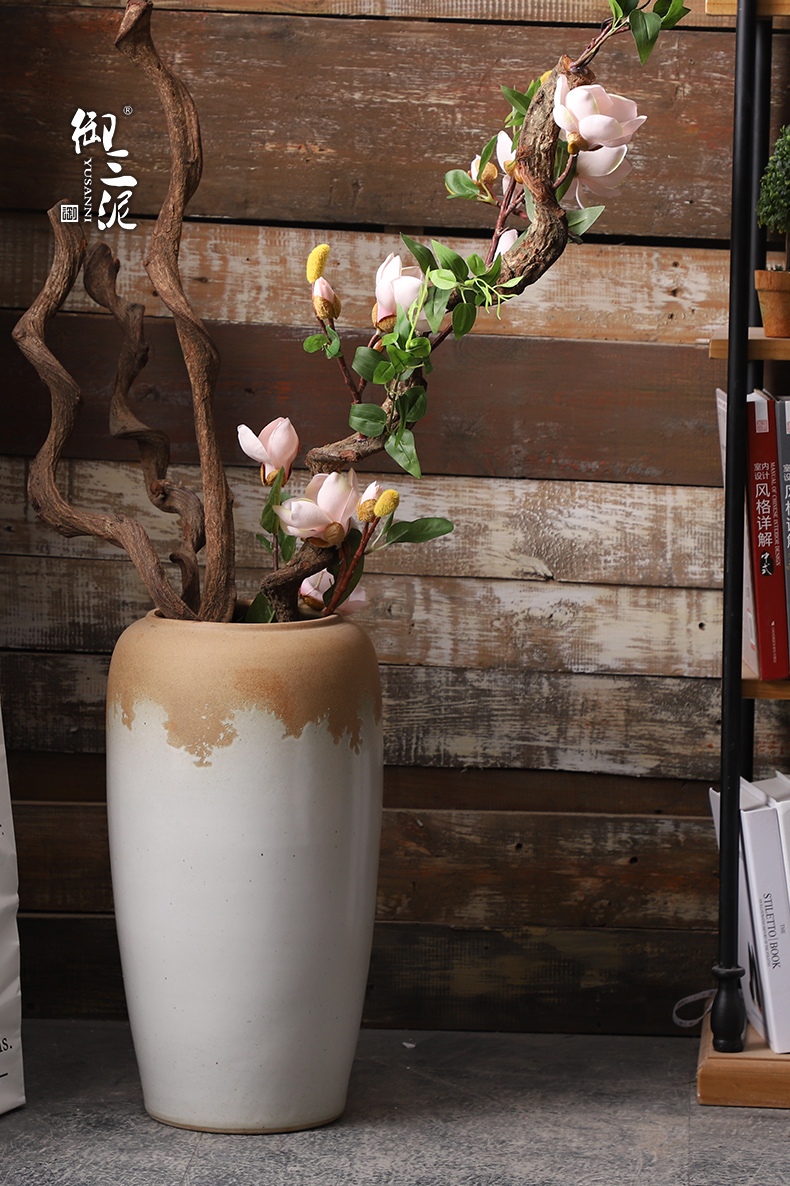 Boreal Europe style floor vase furnishing articles ceramic sitting room of I and contracted flower arranging Chinese style restoring ancient ways simulation flower vase