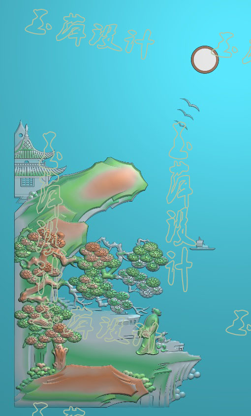 Jade sculptures of the fine sculptures of the landscape figures