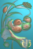 Flowers and birds mandarin ducks playing in the water lotus flowers fine carvings reliefs jade carvings JDP