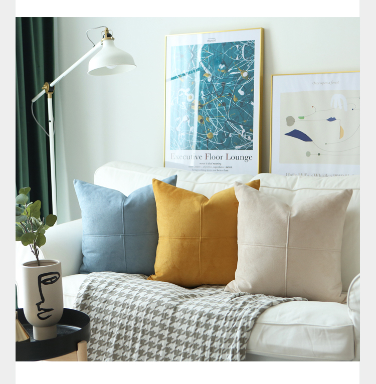 Mùa hè sofa da gối màu rắn ánh sáng sang trọng gối cashmere đơn giản phòng khách Bắc Âu đệm văn phòng thắt lưng - Trở lại đệm / Bolsters goi tua lung